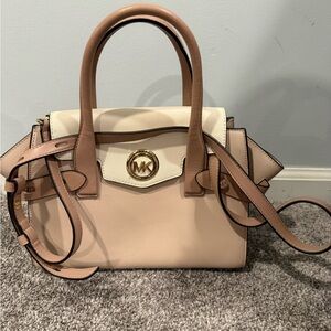 Michael Kors Beige and Brown Satchel